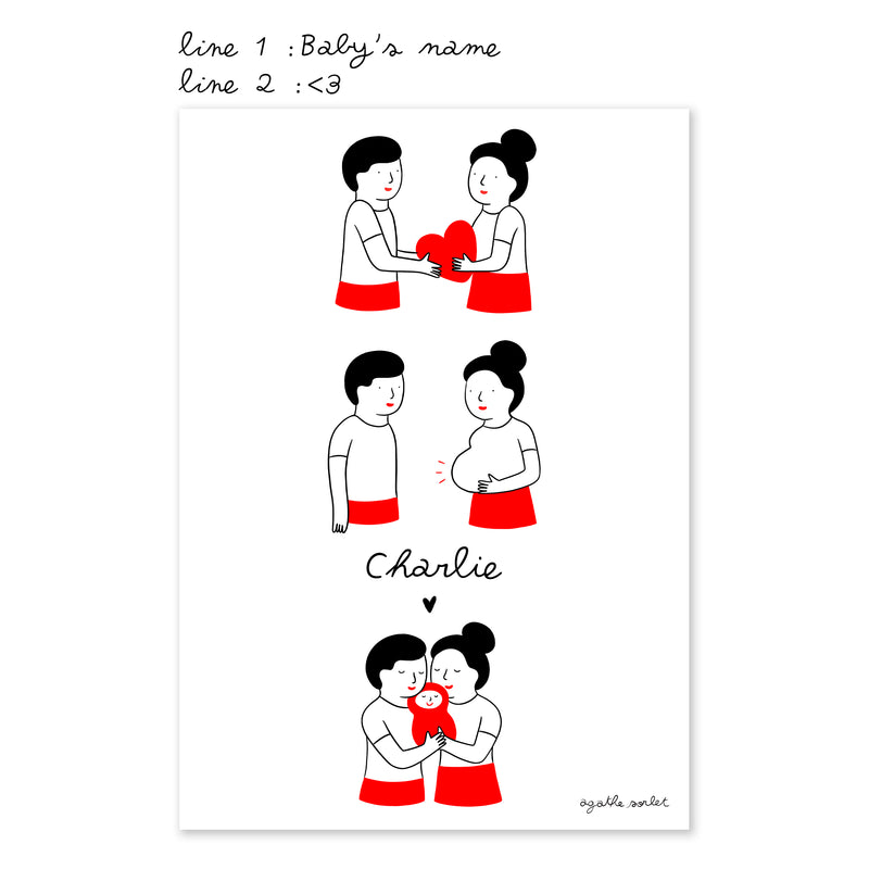 Custom poster - Agathe Sorlet - Welcome Baby - Personalized Poster