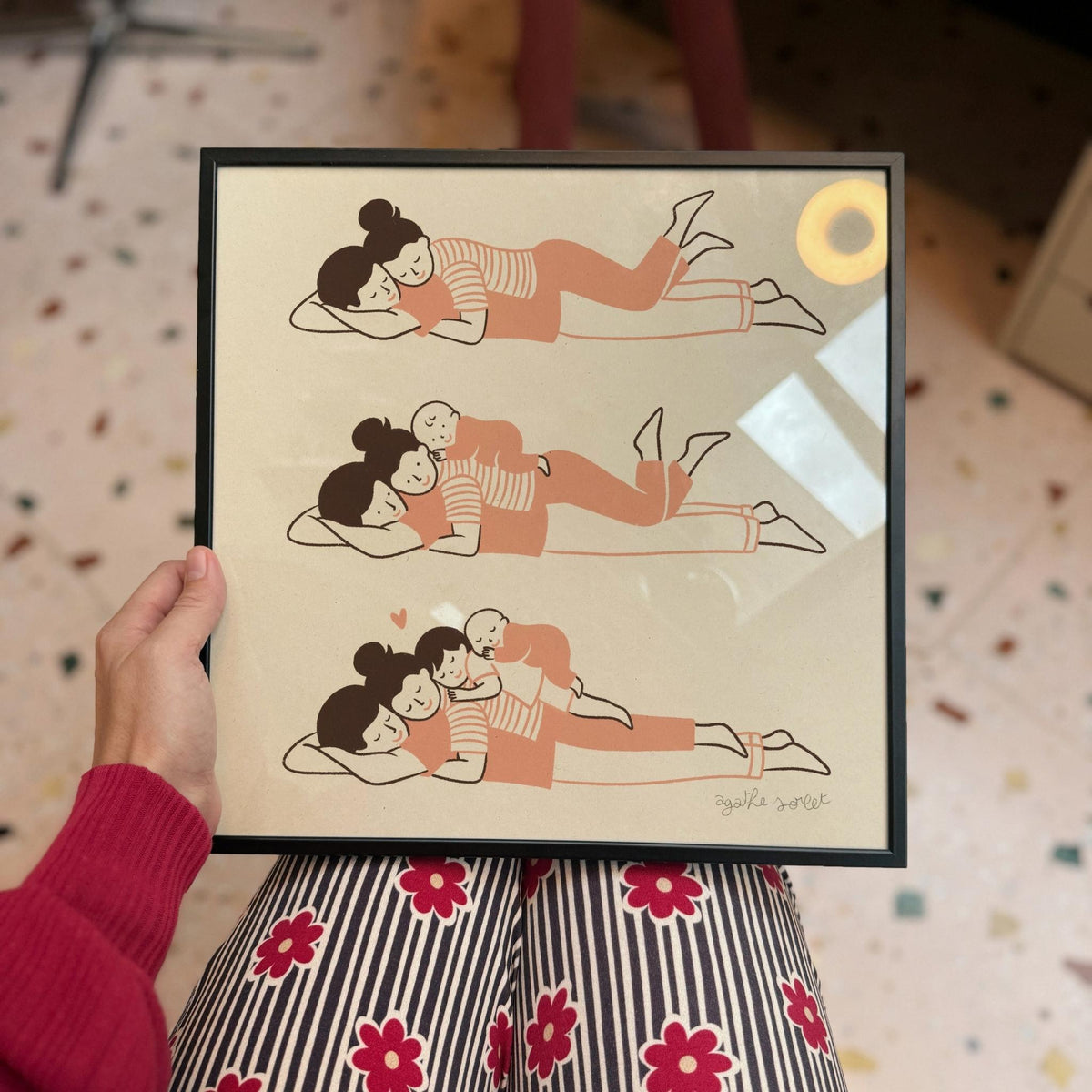 affiche parents et enfants encadrée