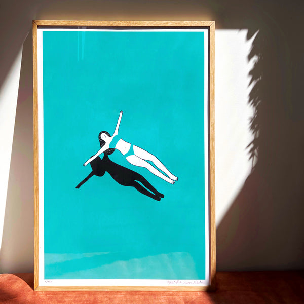 Poster - Agathe Sorlet - Bleu Piscine - Screen printing