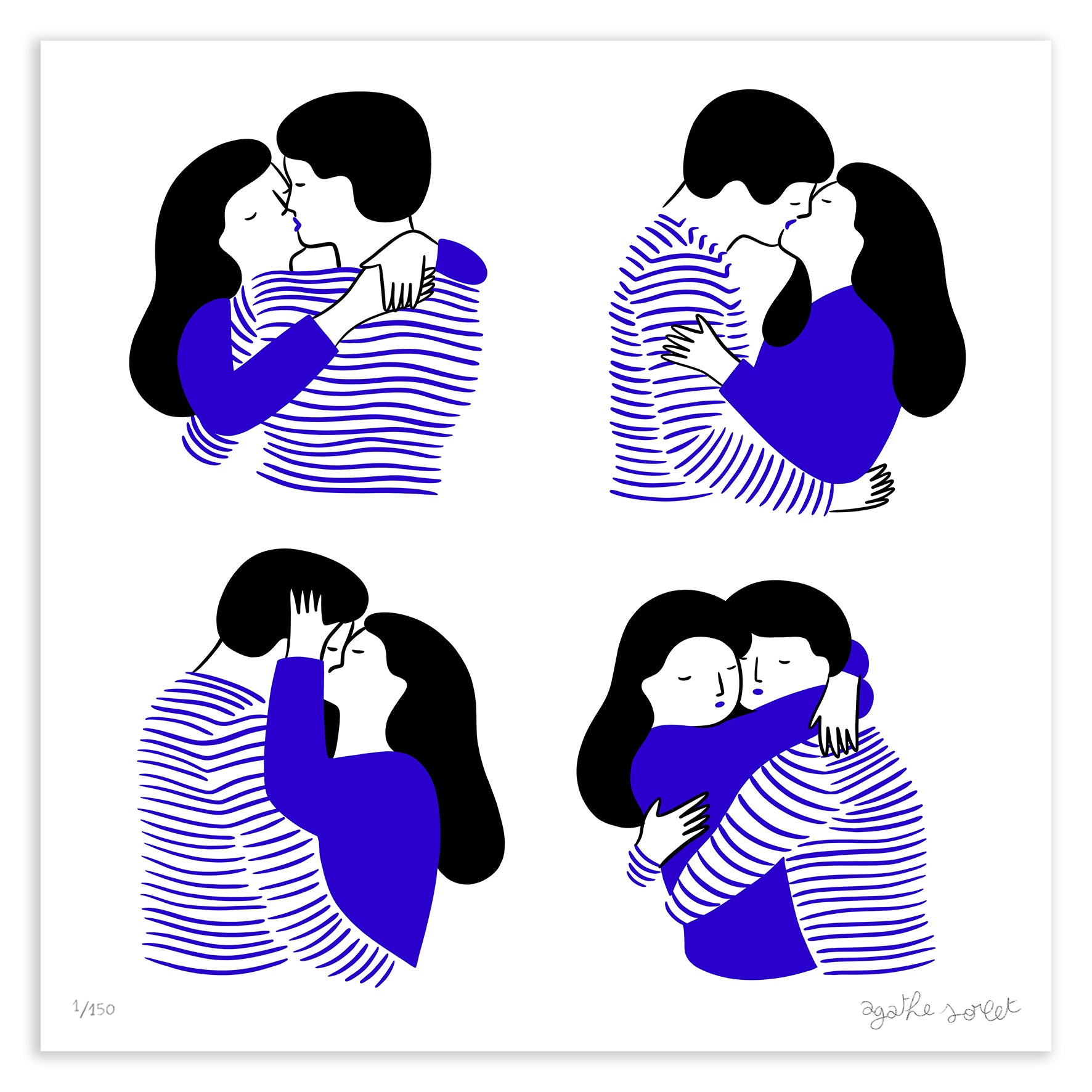 Poster - Agathe Sorlet - Blue Stripes Love