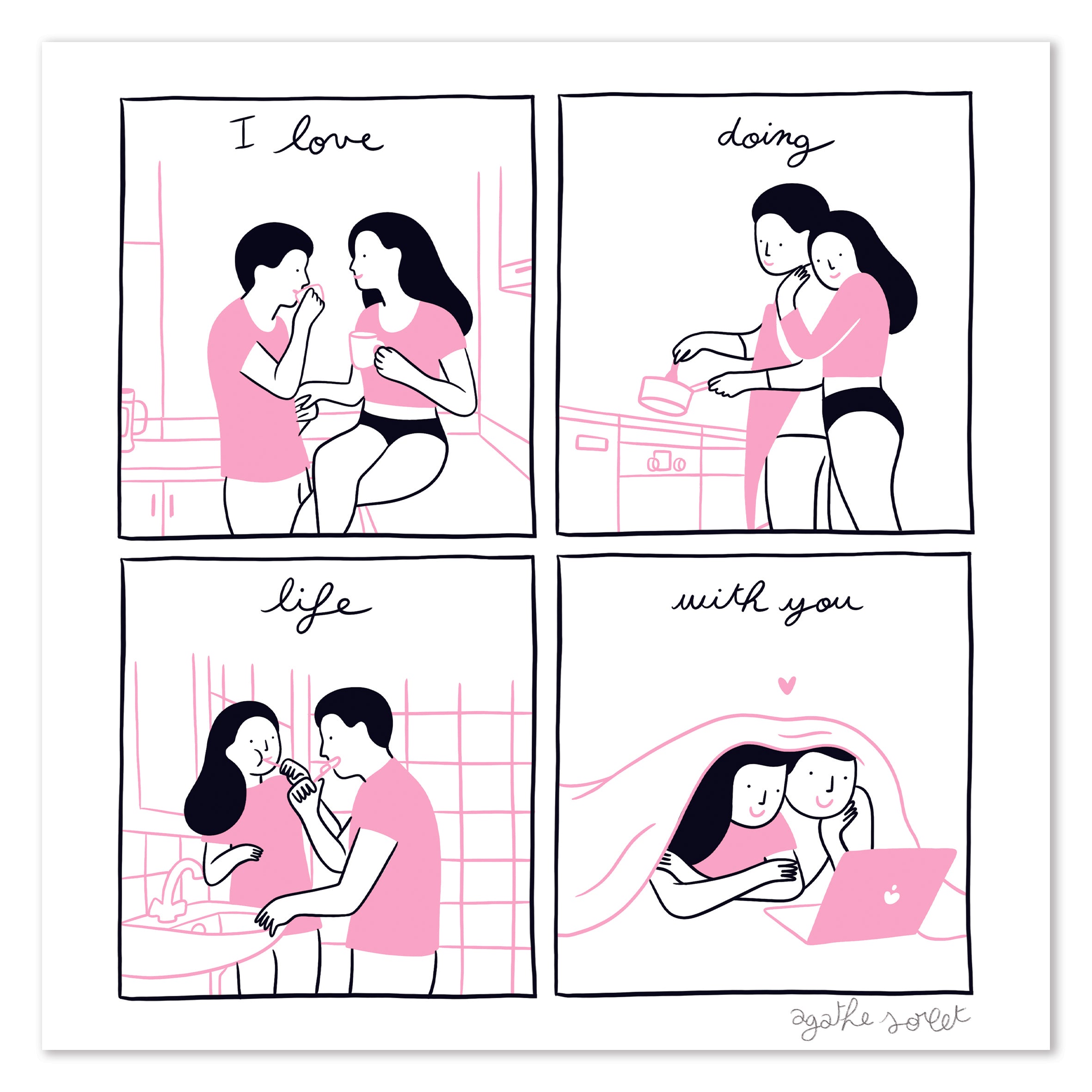 Poster - Agathe Sorlet - I Love Doing Life With You - Pink
