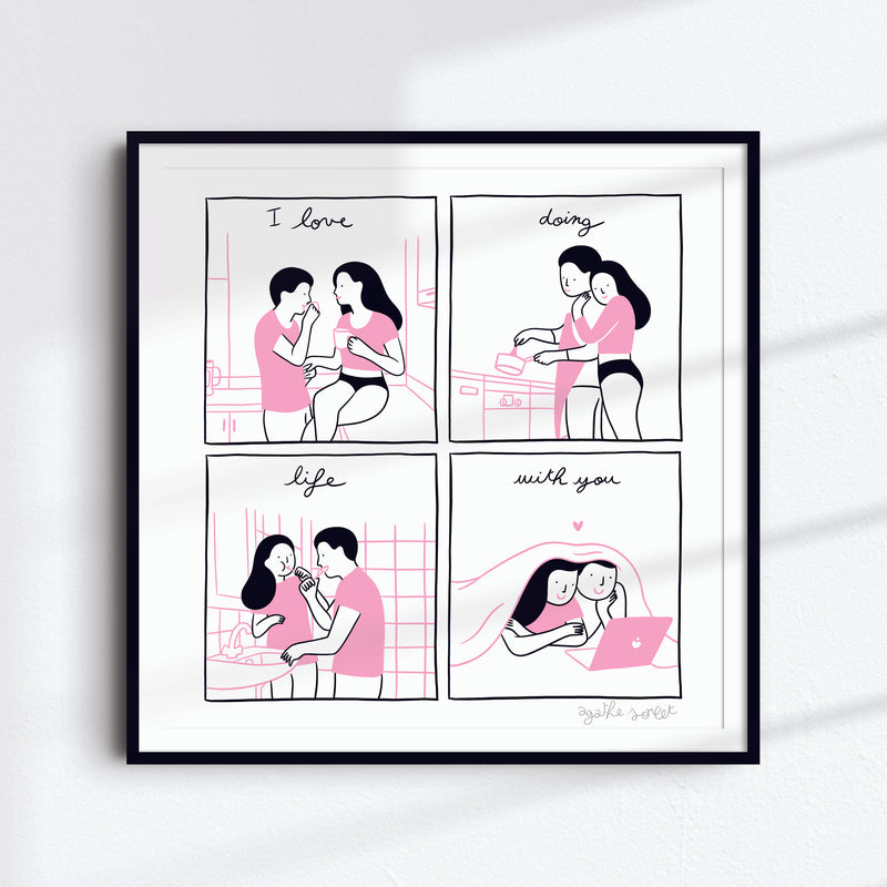 Poster - Agathe Sorlet - I Love Doing Life With You - Pink