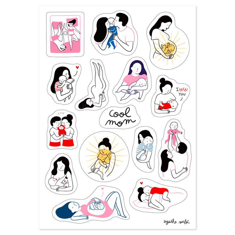 Sticker - Agathe Sorlet - COOL MOM - Sticker Sheet