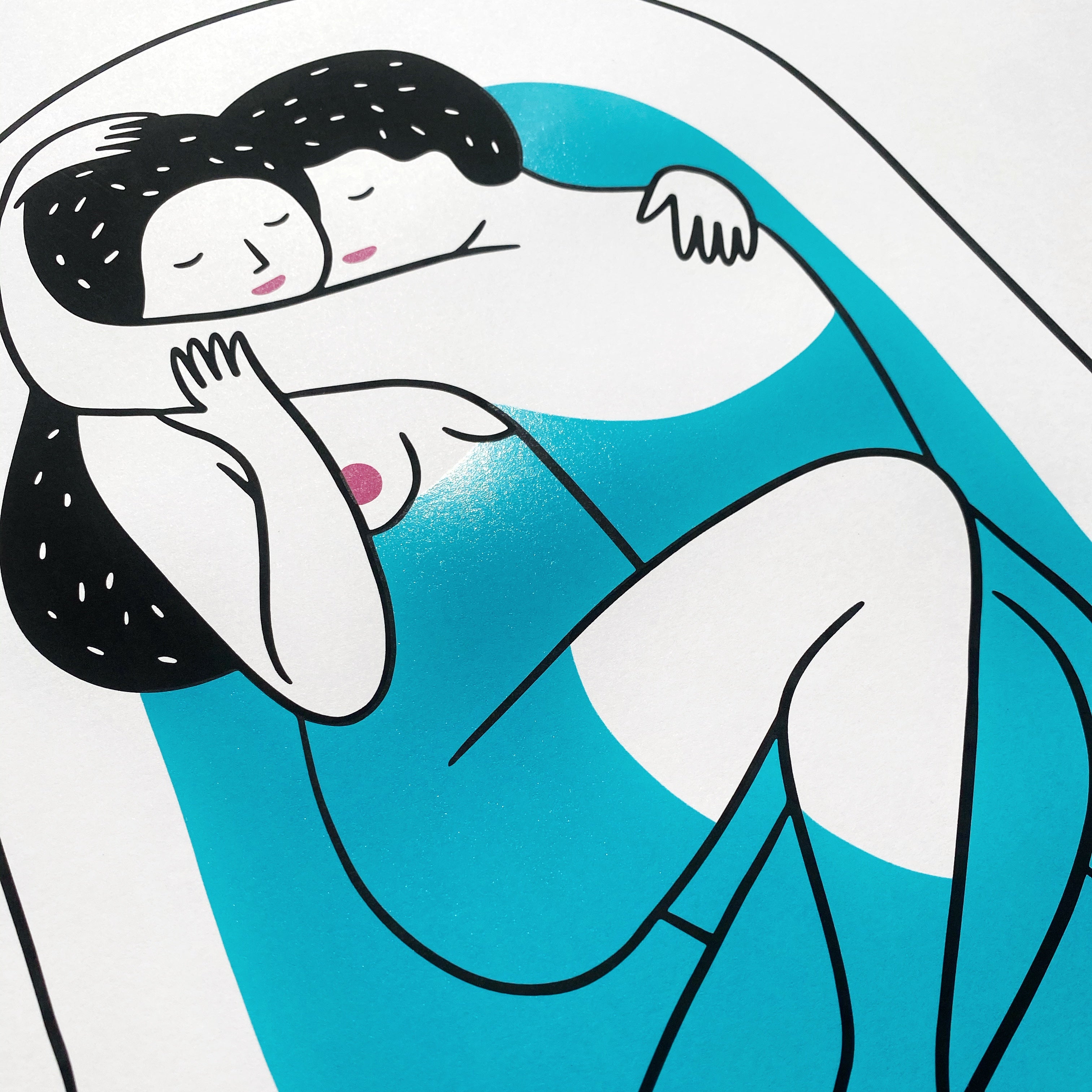 Poster - Agathe Sorlet - BLUE WITH YOU - Screen printing