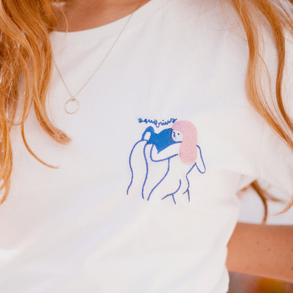 T-shirt - Agathe Sorlet - EMBROIDERED AQUARIUS T - SHIRT