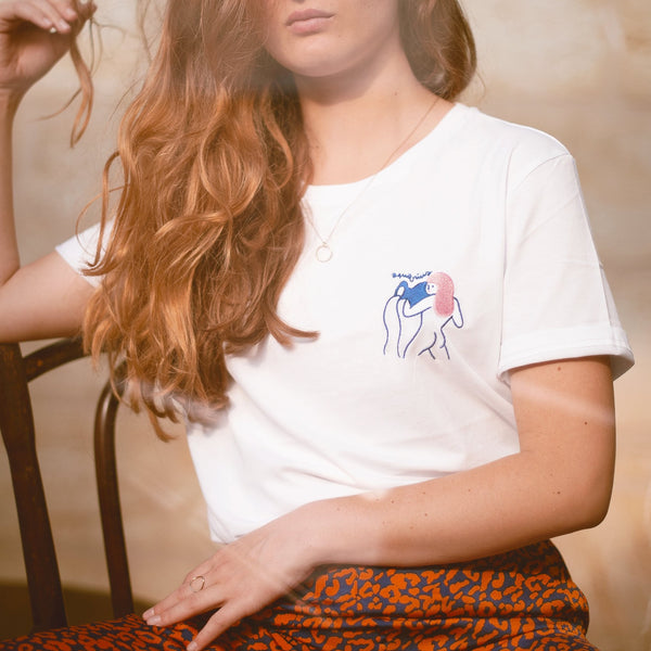 T-shirt - Agathe Sorlet - EMBROIDERED AQUARIUS T - SHIRT