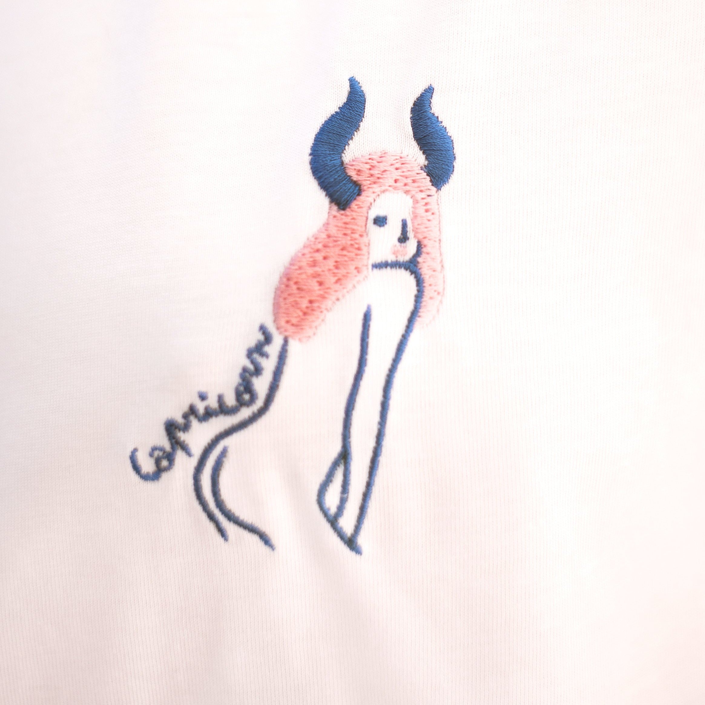 T-shirt - Agathe Sorlet - EMBROIDERED CAPRICORN T - SHIRT