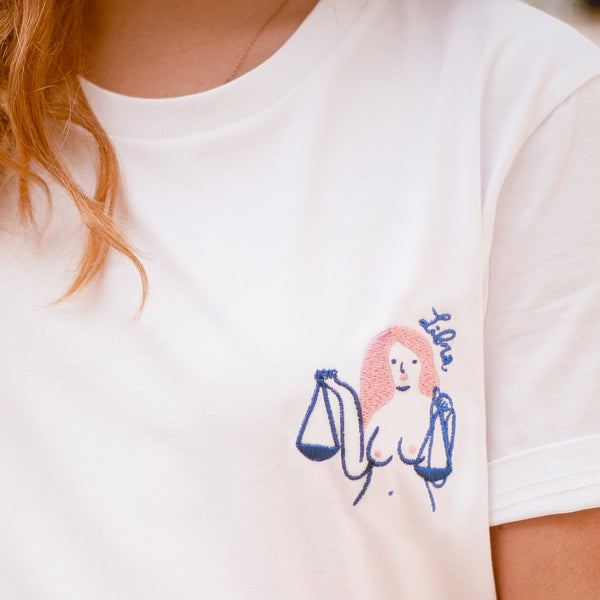T-shirt - Agathe Sorlet - EMBROIDERED LIBRA T - SHIRT