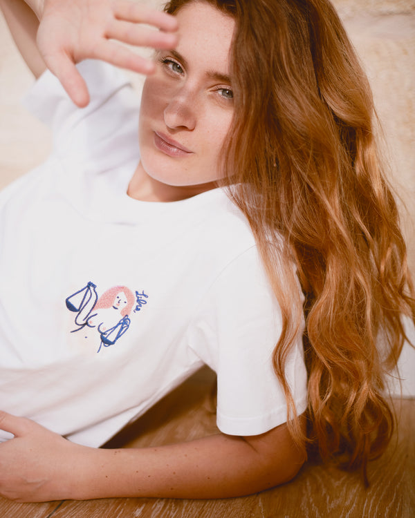 T-shirt - Agathe Sorlet - EMBROIDERED LIBRA T - SHIRT