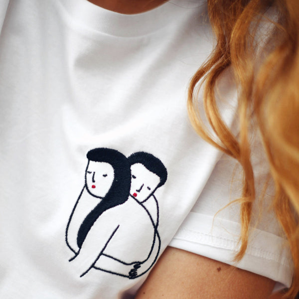 T-shirt - Agathe Sorlet - Embroidered T-shirt Amour Câlin