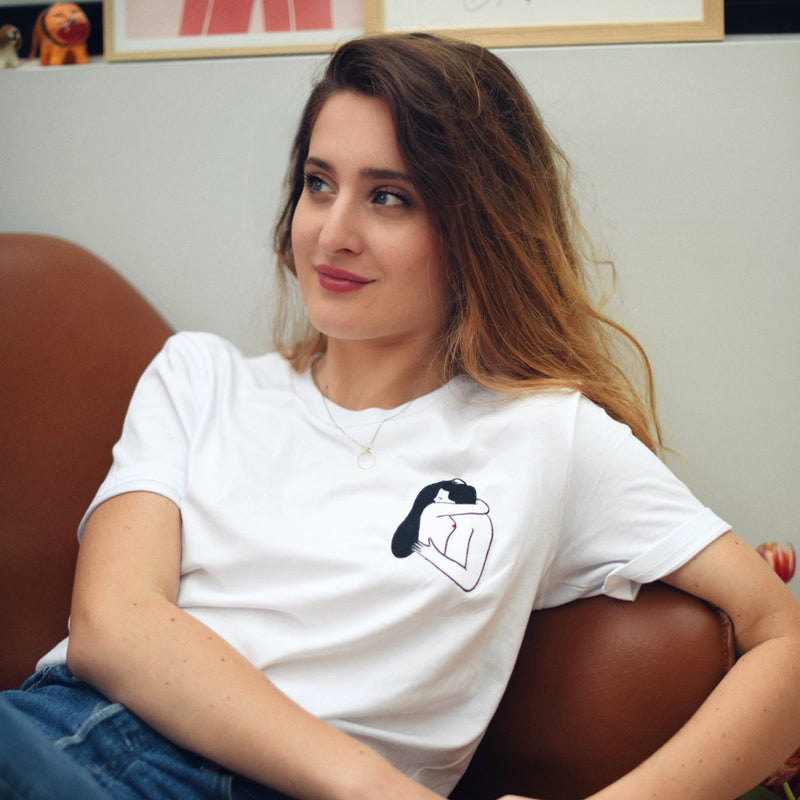 T-shirt - Agathe Sorlet - Embroidered T-shirt Amour Tendresse