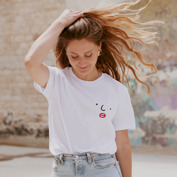 T-shirt - Agathe Sorlet - Embroidered Wink T-shirt