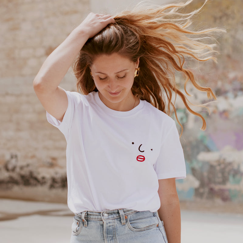 T-shirt - Agathe Sorlet - Embroidered Wink T-shirt