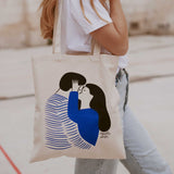 Tote bag - Agathe Sorlet - Blue Stripes Love Tote Bag