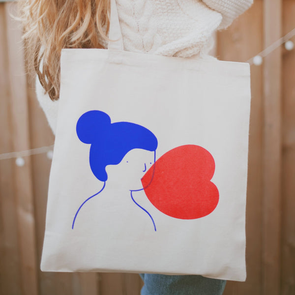 Tote bag - Agathe Sorlet - TOTE BAG LOVE BUBBLE (two - sided)